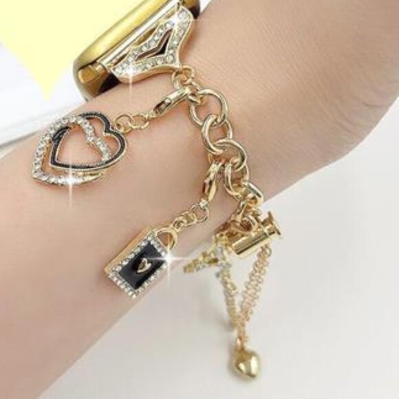 NEW Boho Stylish Apple Watch Band with Bling Charms - Picture 4 of 5